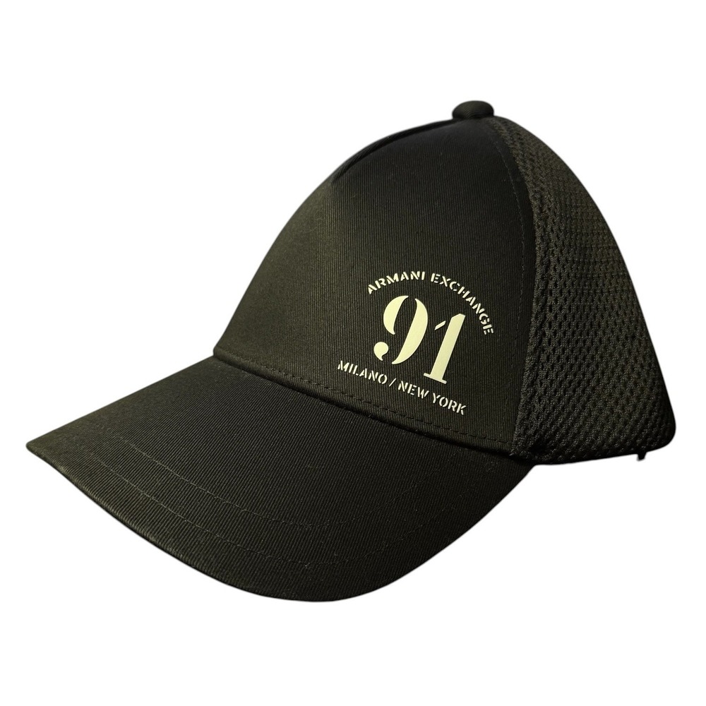 Armani Exchange A|X Black Baseball Cap Logo 91 NY Adjustable One‎ Size